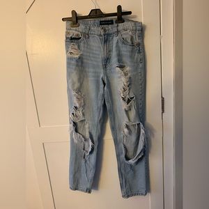 Great pair of Mom Jeans with ripped knees